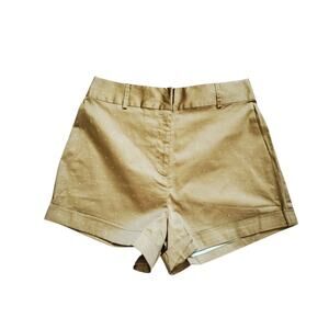 Danielle Bernstein High Rise Tan Polka Dot Boyfriend Shorts, Women’s Size 8